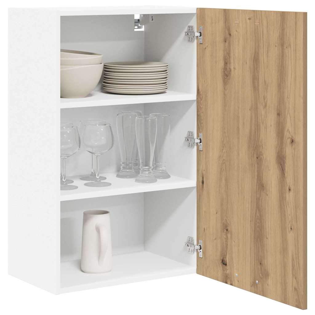 Hanging Cabinet Riga Artisan Oak and White 50 x 31 x 80 cm